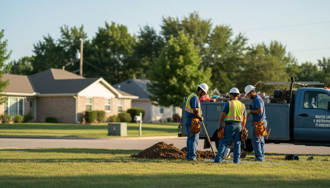 Residential water line and bathroom plumbing service in Minden, LA